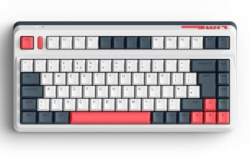 iQunix L80 FORMULA Mechanical Keyboard(UK LAYOUT), TKL Wireless 2.4GHz/Bluetooth 5.0/Wired Type-C Gaming Keyboard with 84 Keys, PBT Keycaps Hot-Swappable Cherry MX Browns, for Windows/macOS