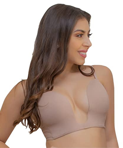Soutien-gorge à col profond, chocolat, S