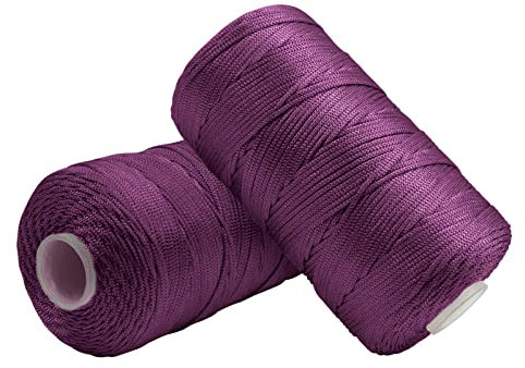 Uiopa Macrame Cord 1.5mm x 400m, Nylon Macrame Yarn for Crochet and Knitting, Violet Crochet Yarn for Wall Hangings, Dream Catchers, Jewelry Making, DIY Craft Project