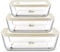 Urban Green Glass Food Container Set with Silicone Glass Lid, 3 Pack, Airtight, LeakProof, 100% Plastic Free, Meal Prep Containers (White Color)