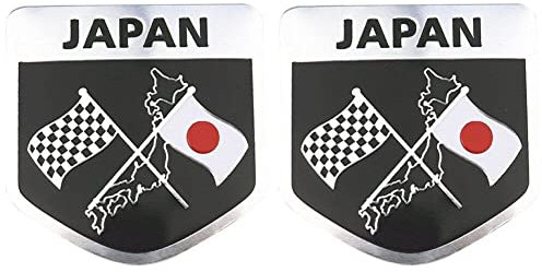 Haowul Japanische Flaggenauto Aufkleber Abziehbilder 2pcs 3D Aluminium Körper Aufkleber Auto Motorrad Dekor Aufkleber Auto Styling Accessoires