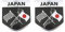 Haowul Japanische Flaggenauto Aufkleber Abziehbilder 2pcs 3D Aluminium Körper Aufkleber Auto Motorrad Dekor Aufkleber Auto Styling Accessoires