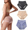 Slip Modellanti Senza Cuciture in Seta di Ghiaccio a Vita Alta, comode Mutandine di Seta di Ghiaccio, Mutandine Contenitive per Il Sollevamento dell'anca da Donna (L,B+3 Pieces)