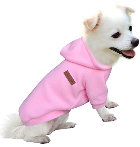 HuaLiSiJi Sudaderas Perros Pequeños Dog Hoodie Fleece Jumper Ropa Perro Pequeño,Cálido y Ligero, Textura Suave, Fácil de Usar y Color Brillante (Medium, Rosa)