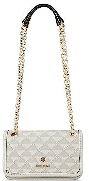 NINE WEST Damen Tristian Mini Convertible Crossbody Flap Umhängetasche, Bimsstein-Logo