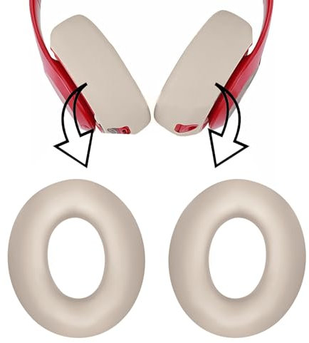 Adhiper Silikon-Ohrpolster für Beats Studio 3 Kopfhörer, schweißfest und waschbar, Ohrpolster für Beats Studio 3 Kopfhörer, gebrochenes Weiß