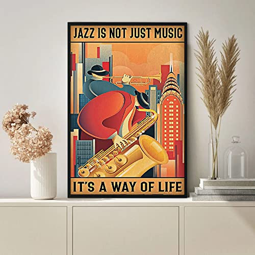 Póster de Jazz is Not Just Music It's A Way of Life, póster de jazz, regalo de música, regalo de cumpleaños, póster de música retro, póster de decoración de regalo de música, póster de decoración de