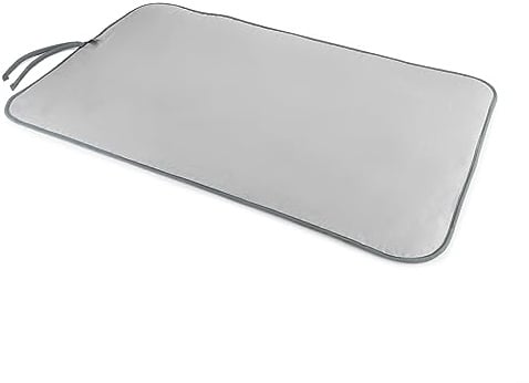 Minky Homecare Deluxe Ironing Mat - Portable Pad for Ironing - Large Surface 39.4 x 23.6 Inches - for Top of Dryer, Washer, Table Top - Metallic Silver