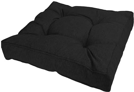 POKAR Loungekissen Sitzkissen Sitzauflagen Stuhl Stuhlkissen für Stuhl Rattanmöbel Gartenmöbel Kissen Outdoor Sitzpolster Lounge Polster 40x40x10 cm, Schwarz