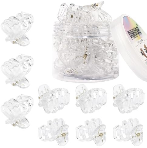 DIMUGE Lot de 9 pinces à cheveux robustes en forme de pieuvre transparentes de 4 cm de taille moyenne à petite pour femmes et filles, cheveux épais, pinces à cheveux pour coiffer la section