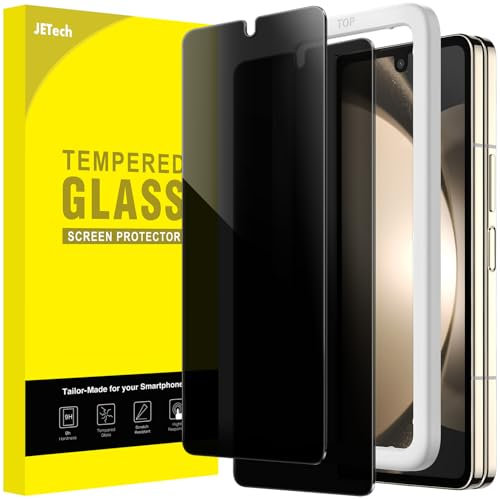 JETech Protection D'écran Anti-Espion pour Samsung Galaxy Z Fold 5, Film en Verre Trempé avec Outil d'Installation Facile, Lot de 2