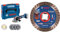 Bosch Professional 18V System Akku-Winkelschleifer GWX 18V-7 (Ø 125 mm, inkl. 5-tlg. Trenn- und Schleifscheiben-Set) + 1x EXPERT MultiMaterial X-LOCK Diamanttrennscheibe (Ø125x22,23 mm)