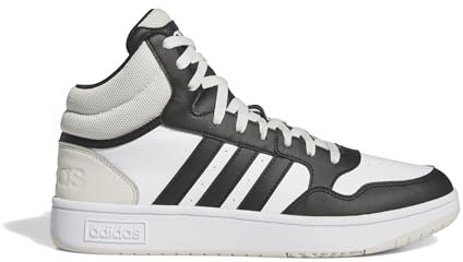 adidas Herren Hoops 3.0 Mid Lifestyle Basketball Classic Vintage Shoes Schuhe, Cloud White/core Black/Orbit Grey, 47 1/3 EU