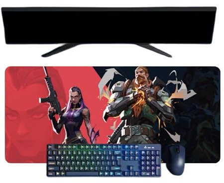Valorant XXL Multifunction Anime Gaming Mouse Pad, 800 x 300 mm, 3 mm Office Non-Slip Textured Surface for Computer Gamer, Office, Home and Laptops (ButkUs-100)