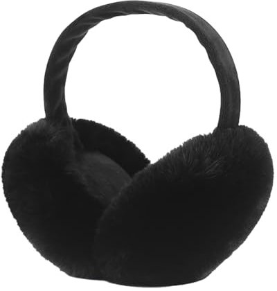 VUCDXOP Ohrenschützer Damen Winter, Abnehmbar Waschbar Plüsch Ohrenwärmer, Wärme Ohrschützer, Outdoor Ohrenmuscheln, Faltbare Earmuffs für Damen, Schwarz