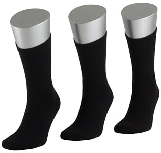 JD J. Dirks Unisex Arbeitssocken Bio-Baumwolle 3er-Pack A1, Größe:39-41, Farbe:schwarz (01)