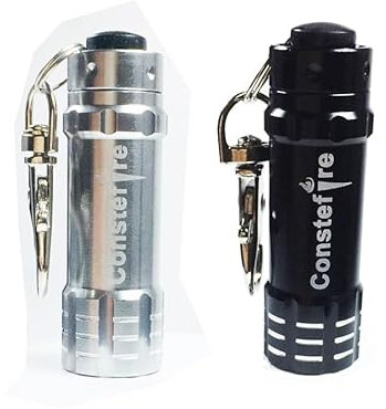 Mini Lampe de Poche LED Porte-clés, 2 PCS en Aluminium, 3 LED Brillantes, EDC, Étanche, pour Intérieur, Classe, Camping