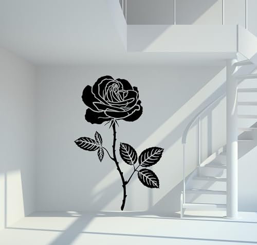 mein-motiv.com Wandtattoo Schwarze Rose mit Dornen Größe S - ca. 30cm x 20cm