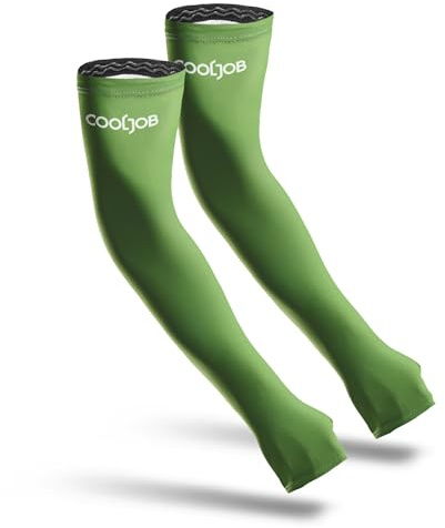 COOLJOB UV-Schutz Armlinge für Damen und Herren, Atmungsaktive Armsleeves mit Daumenloch, kühl und leicht, Rutschfest Armstulpen für Gaming, Gartenarbeit und Outdoor-Aktivitäten (Größe L-XL)