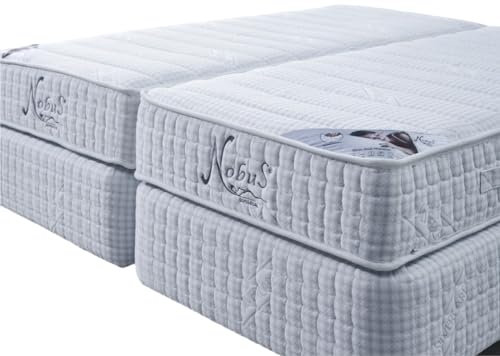 Nobus | Luxus Silver Dual Matratze 100x200 cm | 25 cm Höhe | 7-Zonen-Taschenfederkernmatratze | 2 Härtegrade Medium & Fest | Antibakterieller Bezug | Orthopädisch | Öko-Tex & CertiPUR Zertifiziert
