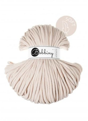 Flechtkordel Jumbo Soft - 8mm - Baumwollkordel Baumwollgarn Garn Kordel Makramee Schnur Kordelband Natur Baumwolle 100m - Nude