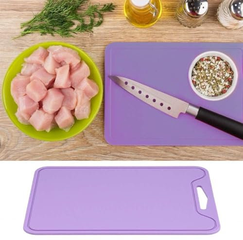Tabla de Cortar Flexible de Silicona de Grado Alimenticio, Tabla de Cortar Antideslizante para Carne y Verduras para Uso Doméstico en la Cocina, Color Morado