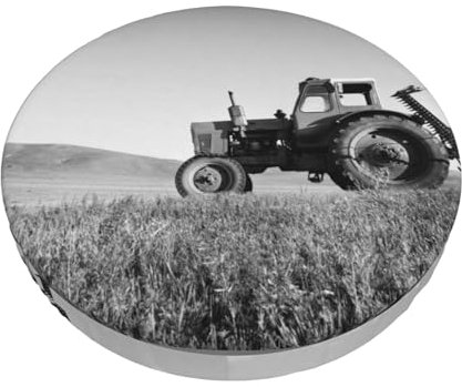 VYONNE Ruhiger runder Barhocker-Bezug mit Traktor-Landwirtschaft – Premium-Samt-Sitzkissenbezug für ein stilvolles und komfortables Erlebnis