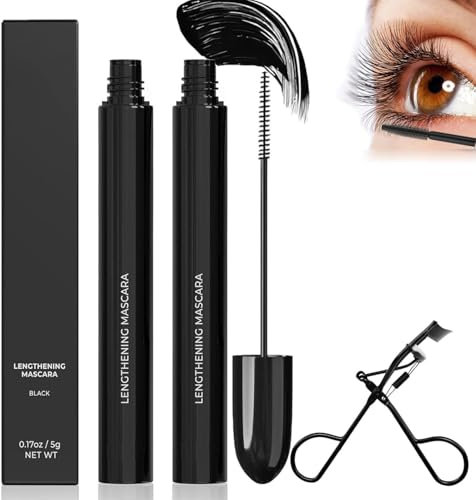 Vitacharm Pro Age Mascara,3D Curling Eyelash Iron Mascara,Vitaecharm Waterproof Mascara for Thin and Short Lashes (Black, 2 Pcs)