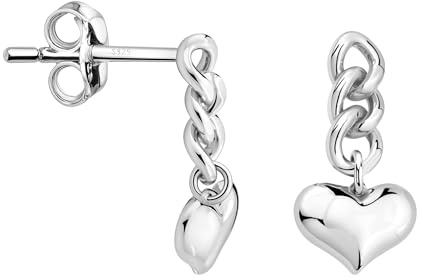 SOFIA MILANI - Damen Ohrringe 925 Silber - Herz Ketten Ohrhänger
