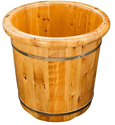 GANGUIO Fußfass, Massage-Badeeimer aus Holz, handgefertigt, Fußbäder, Glatte Oberfläche, Badezimmer-Zubehör
