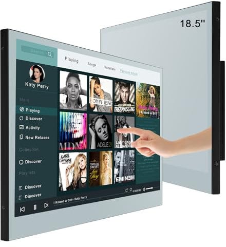 Soulaca 18.5inch Smart LED Mirror TV for Bathroom,Full Touchscreen 1080P Waterpoof with Wi-Fi and Bluetooth, Integrated with Speaker Android 14.0 System,M185-TS