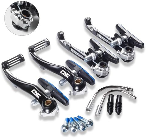 CNCLOL Bike V Brake Set, Bicycle V Brake for Front& Rear, V Brake Caliper For Road Bike/Mountain Bike/MTB/BMX.70 Black/Blue