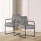 DUBI Möbel Esszimmerstuhl Ben 2er Set, Freischwinger Armlehnenstuhl Polsterstuhl für Küche, Wohnzimmer, Esszimmer Büro, modern Industrial Design, Wildleder Grau, 2 Stück, 21106-YU09-2