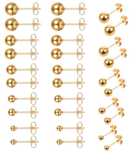 HJZHII Edelstahl Dot Ohrstecker Set - Kugelohrringe 3-7 mm - 15 Paar Silberne Ohrringe für Frauen und Männer