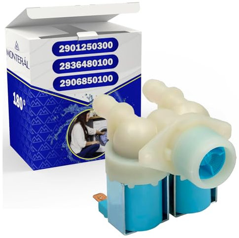 Elettrovalvola Lavatrice di Ingresso per Lavatrice con 2 Uscite a 180° ha il Codice Originale 2901250300 2836480100 2906850100 2906850200 per Beko - Garanzia di 10 Anni - MONTERAL