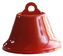 Blausky 3 Stück 43mm Weihnachten Handglocke Glocke zum Basteln Vintage Glöckchen Glockenanhänger Kleine Weihnachtsglocken aus Metall Deko Glocke Windspiele für Kranz Weihnachtsbaum Haustiere,Rot