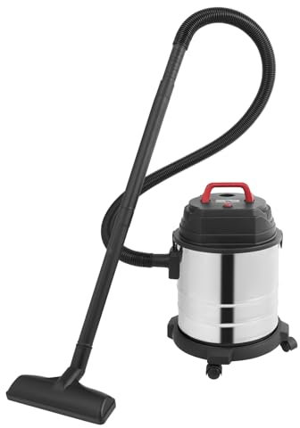 OMGGYER Nass Trockensauger Industriestaubsauger Boden Staubsauger Edelstahl Wassersauger 1500W 20L Nass und Trocken Werkstattsauger ohne Beutel