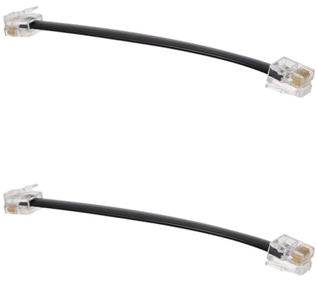 OSOLADY 2pezzi Cavo Telefonico Piatto Poli Confezione Da Maschio Maschio Segnale Stabile e Facile Installazione Per Uffici e Comunicazioni Chiare