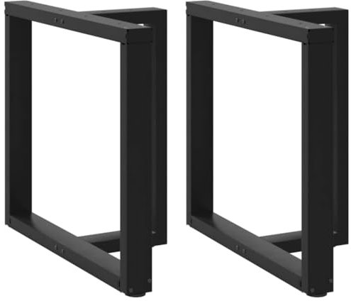 CFODOJ Accessoires de table, pieds de table en forme de T, noir, 80 x 35 x (72-73) cm, acier