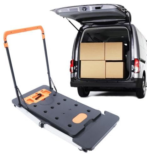 CVQJL 7-in-1 Portable Workbench Folding Dolly Convertible Cart, Saw Park, Work Platform, Roller Board, Transport Trolley, Handcart, Versatile Height-Adjustable Work Table