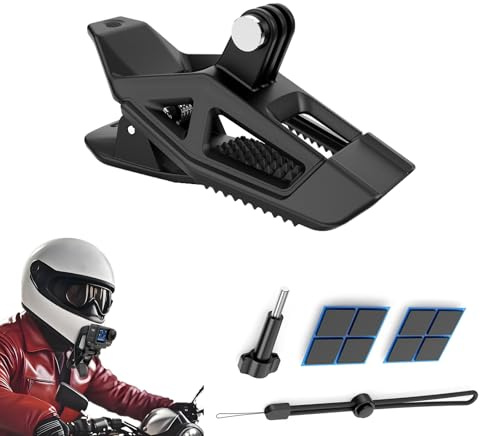 CERFFOOL Halterung für Motorradhelm Kinn für GoPro Hero 13 12 Insta360 X5 X4 Ace Pro 2 für DJI Osmo 360 Action 6 5 Pro 4 3 Leicht rutschfest Clip-Halterung für Action-Kamera-Zubehör