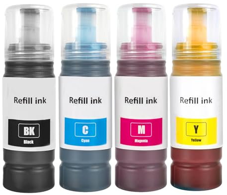 SHUOLEI 104 Tinte Kompatibel mit epson 104 Tintenpatronen Nachfülltinte für ET-1810 ET-2810 ET-2820 ET-2870 ET-2814 ET-2815 ET-2825 ET-2826 ET-2830 ET-2840 ET-2862 ET-2870 ET-2876 ET-4800 ET-4810 (4P)