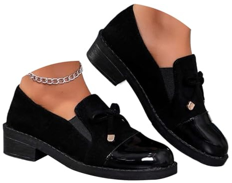 Mocassins orthopédiques décontractés avec nœud pour femme, confortables à enfiler, coupe large, mocassins orthopédiques, chaussures habillées