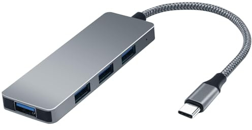 USB 3.0 Hub, Ultra Slim USB Splitter for Laptop, 4 Port USB Adapter with 5Gbps Data Transfer for Keyboard, Mouse,MacBook,Surface Pro,Xbox, PS5,Flash Drive, MacBook, iMac, Surface Pro, PC, Flash Dri
