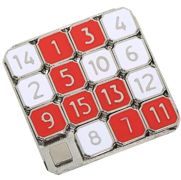 KiBcsLic Number Sliding Puzzle Lernspiel Metall Zahlen Schiebepuzzle Handliches Denkspiel aus Zinklegierung Fördert Logisches Denken für Kinder Erwachsene