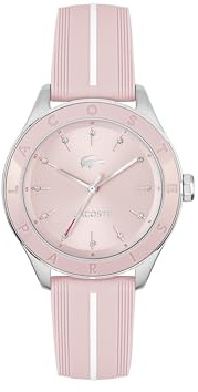 Lacoste Uhr mit DREI-Zeiger-Quarzwerk für Damen Kollektion Billie mit Silikonarmband - Erhältlich aus Weiss, Pink oder Schwarz
