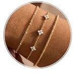 HANLI 3Pcs 14K Gold Plated/Silver Bracelets for Womens Bracelet Set | Stackable Layered Design,Mixed Chain Sets,Tarnish-Resistant,Nickel-Free,Brass Base, Hypoallergenic Material,Gift Package