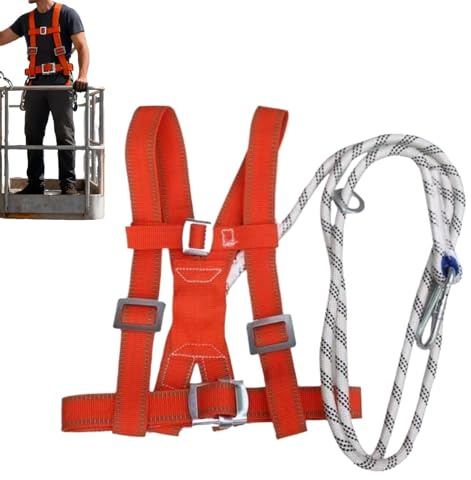 Zizhiou Imbracatura Di Sicurezza Anticaduta, Protezione Anticaduta Per Edilizia, Attrezzatura Regolabile Con Cintura, Imbracatura Edile Con Assorbimento D'Urto Per Professionisti E Pulitori Finestre