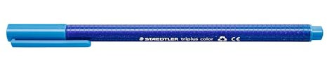STAEDTLER Filzstifte triplus color, lichtblau, dreikant, stabile, eindrucksichere Spitze, Linienbreite ca. 1 mm, kindgerecht, Made in Germany, 10 lichtblaue fibre-tip pens im Kartonetui, 323-30