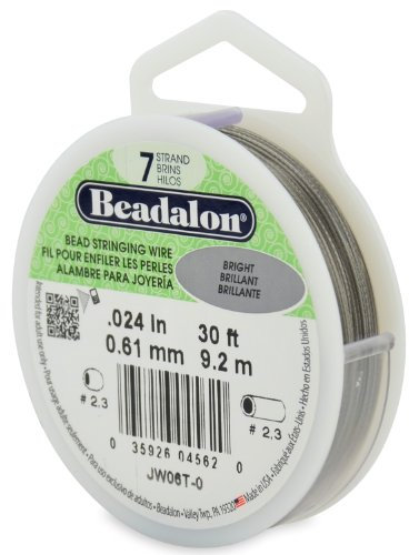 Beadalon 0.61 mm Diameter 9.2 m 7 Strand Wire Bright Reel